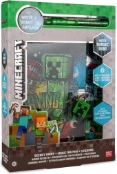 Minecraft tajny pamiętnik z magicznym długopisem UV i naklejkami