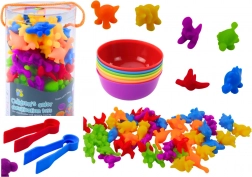 Edukacyjny zestaw do sortowania Nauka kolorów i liczenia Dinozaury 48 szt.