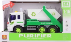 Auto z kontenerem z efektami dźwiękowymi i świetlnymi