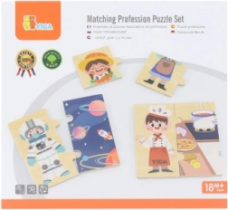 Viga drewniane pexeso zawody – 24 elementy, 8 profesji