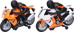 Wyścigowy motocykl z kierowcą 28 cm ze światłem i dźwiękiem