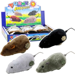 Nakrecana pluszowa mysz zabawka dla dzieci i kotów