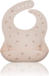 Petite&Mars silikonowy śliniak Sam Beige Dandelion