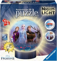 Ravensburger 3D świecąca puzzleball Kraina Lodu 2, 72 elementów
