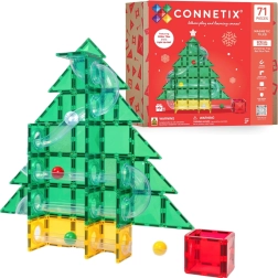 Connetix edycja świąteczna Christmas Tree Ball Run – magnetyczne klocki, 71 elementów
