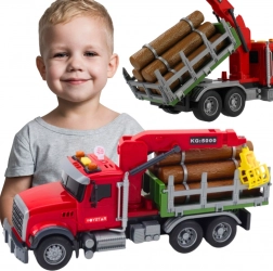 Woopie ciężarówka do przewozu kłód z obrotowym dźwigiem, światłami i dźwiękami 1:14