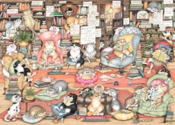 Ravensburger puzzle Crazy Cats: Klub Książki Bingleya 1000 elementów