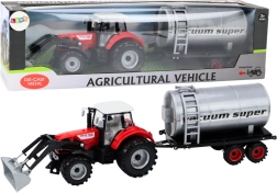 Traktor zabawka z cysterną na czerwony napęd