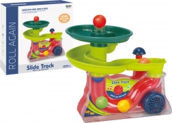 Interaktywna fontanna z kuleczkami z dźwiękami, kolorowy tor zjazdowy