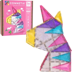 Magnetyczne klocki konstrukcyjne CONNETIX Glitter Unicorn Pack 56 elementów
