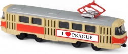 Retro metalowy tramwaj 16 cm Praga