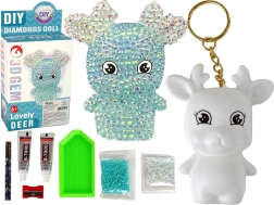 Zestaw DIY Diamentowy Jeleń – 3D brelok z kryształkami – Niebieski