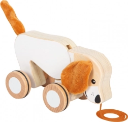 Drewniana zabawka do ciągnięcia Piesek ze szeleszczącymi uszkami