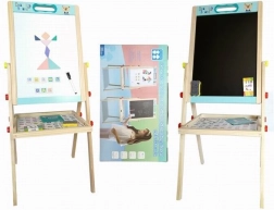 Drewniana dwustronna tablica 85 cm z akcesoriami