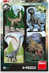 Puzzle Jurajski Świat z motywami dinozaurów 4x54 elementy