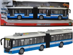 Trolejbus przegubowy 1:16 niebiesko‑biały