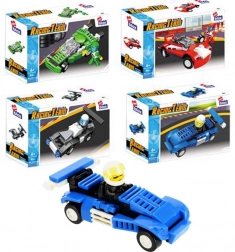 Klocki wyścigowy samochód z kierowcą