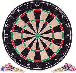 Sisalowa tarcza do darta 46 cm z 6 metalowymi rzutkami