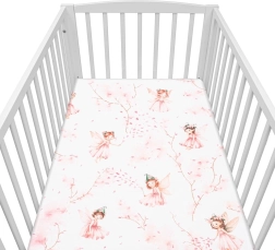 Bawełniane prześcieradło do łóżeczka NEW BABY Wróżki 120×60 cm