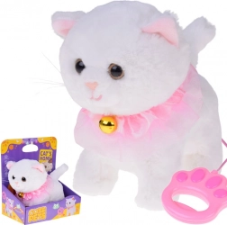 Interaktywny pluszowy kotek na smyczy, chodzi, miauczy i macha ogonem