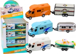 Zabawka Terenowy Samochód z Łodzią lub Przyczepą, Napęd Metalowy