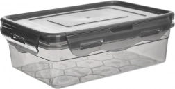 Plastowy pojemnik na żywność z pokrywką i silikonową uszczelką, szary, 850 ml