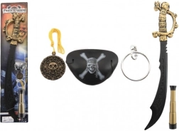 piracki zestaw: plastikowy miecz z dodatkami 58 cm na karcie