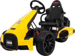 Elektryczny gokart dla dzieci żółty z regulowaną kierownicą RAMIZ XR-1