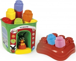 Miękkie klocki konstrukcyjne Soft Clemmy z wieczkiem i figurką BING – 15 szt.