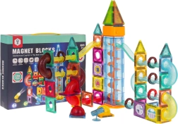 Magnetyczne klocki konstrukcyjne ze świetlnymi efektami, 134 elementy