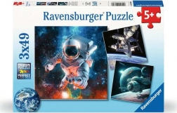 Ravensburger puzzle odkrywanie kosmosu 3x49 elementów