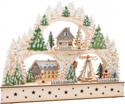 SMALL FOOT świąteczny drewniany łuk z oświetleniem i melodią