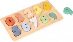 Drewniana układanka wtykowa - cyfry od 0 do 9