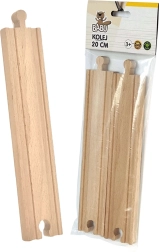 BABU drewniane proste tory 20 cm, 2 szt.