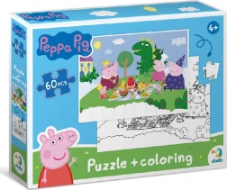 DODO dwustronne puzzle Świnka Peppa 60 elementów – Piknik