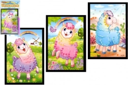 Błyszczący mini obrazek lama 10 × 16 cm