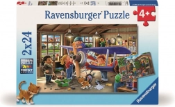 Ravensburger puzzle zostań mechanikiem samolotów i pociągów 2x24 elementy
