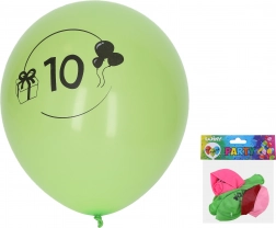 Balony do dmuchania 30 cm z liczbą 10 – zestaw 5 szt.