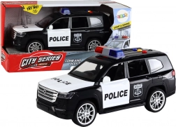 Radiowóz policyjny z efektami, otwieranymi drzwiami i skalą 1:14