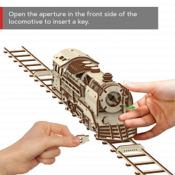 Drewniane puzzle 3D WOODEN CITY Express z torami