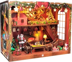 Miniaturowy domek Wesołych Świąt – zestaw DIY z oświetleniem LED