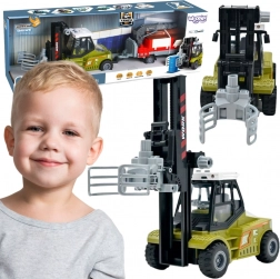 Woopie wózek widłowy z chwytakiem i przyczepą ze światłami i dźwiękami