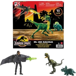 Jurassic World – zestaw figurek Ian Malcolm z dinozaurami i szybowcem