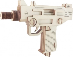 Drewniane 3D Puzzle Pistolet UZI