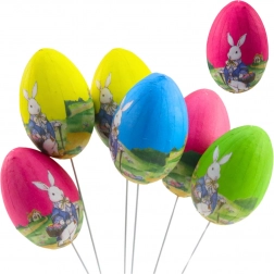 Wielkanocne jajka na drucie z króliczkiem - zestaw 6 szt.