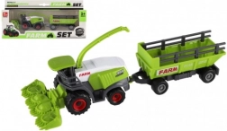 Kombajn z przyczepą – plastikowy model 22 cm z wolnym biegiem