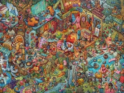 Puzzle HEYE 1500 elementów – zabawa z przyjaciółmi, Tiurina (puzzle + plakat)