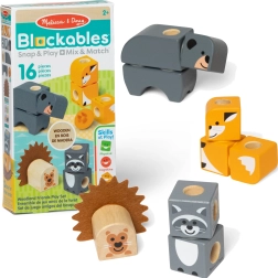 Drewniane klocki konstrukcyjne Leśni przyjaciele 16 elementów MELISSA & DOUG