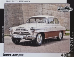 Retro puzzle auta Škoda 440 (1958) 40 elementów