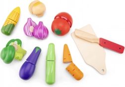 Drewniany zestaw do krojenia warzyw z koszyczkiem